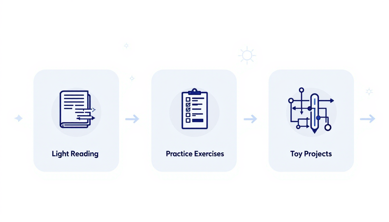 비전공자를 위한 성공적인 파이썬 공부 3단계 학습 전략을 보여주는 인포그래픽